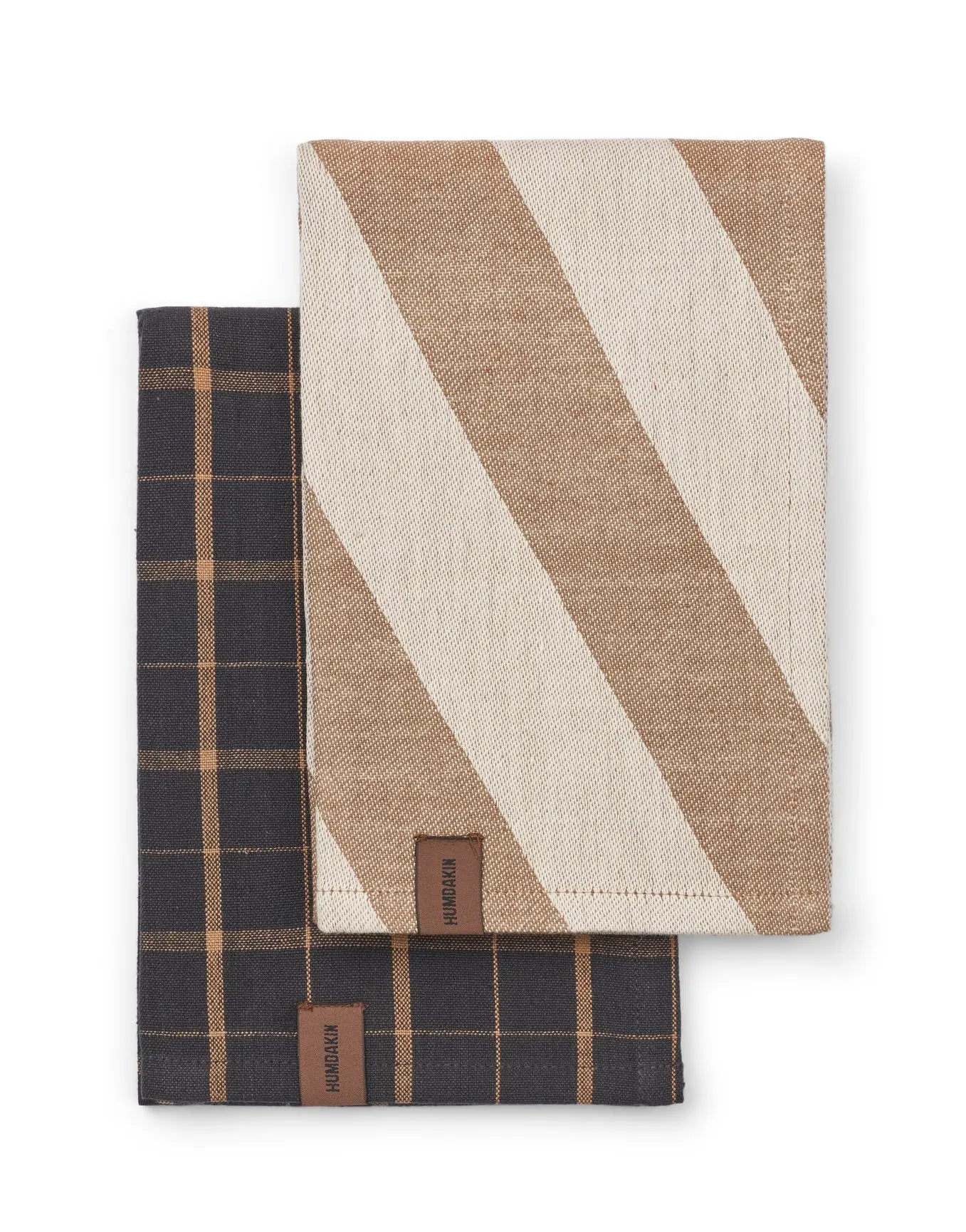 HUMDAKIN Viskestykker i genanvendt bomuld - 2 stk Organic Textiles 204 Brown Plaid